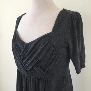 Gray Jersey Knit Skater Dress with Empire Waist